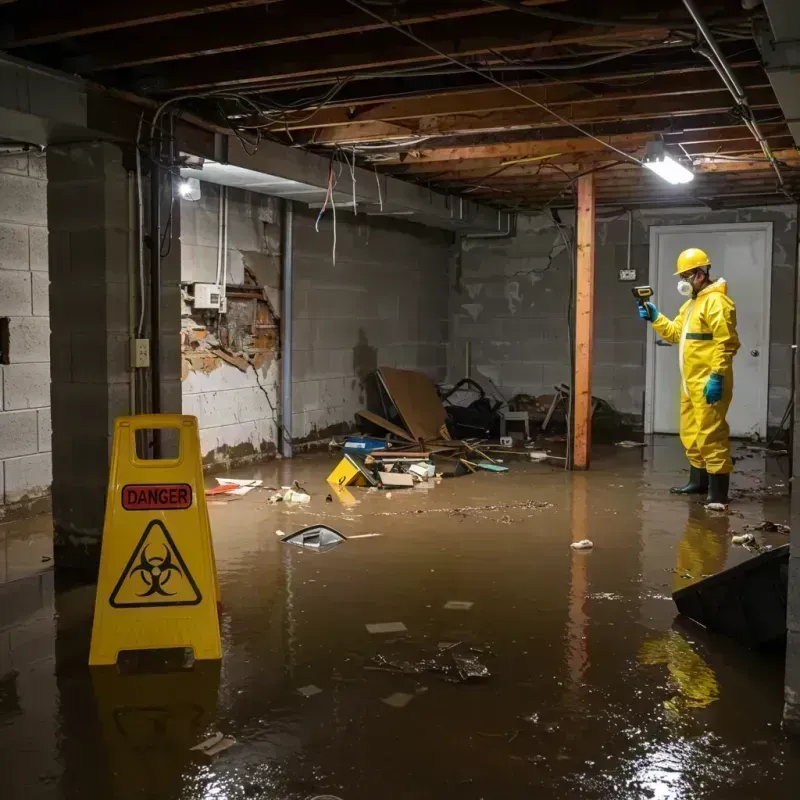 Flooded Basement Electrical Hazard in Belle, WV Property